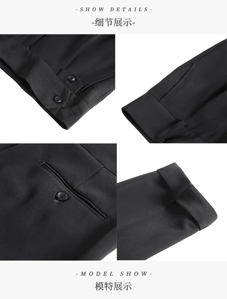 Korean Style Naples Suit Pants For Men Smart Casual High Waist Slim Fit Pencil Trousers Spring Summer Fashion Youth England Pant