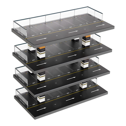 1/64 Parking Lot Toy Car Model Storage Rack Display Cabinet Kids Room Decor Xmas Gift Toys for Baby Boys Girls