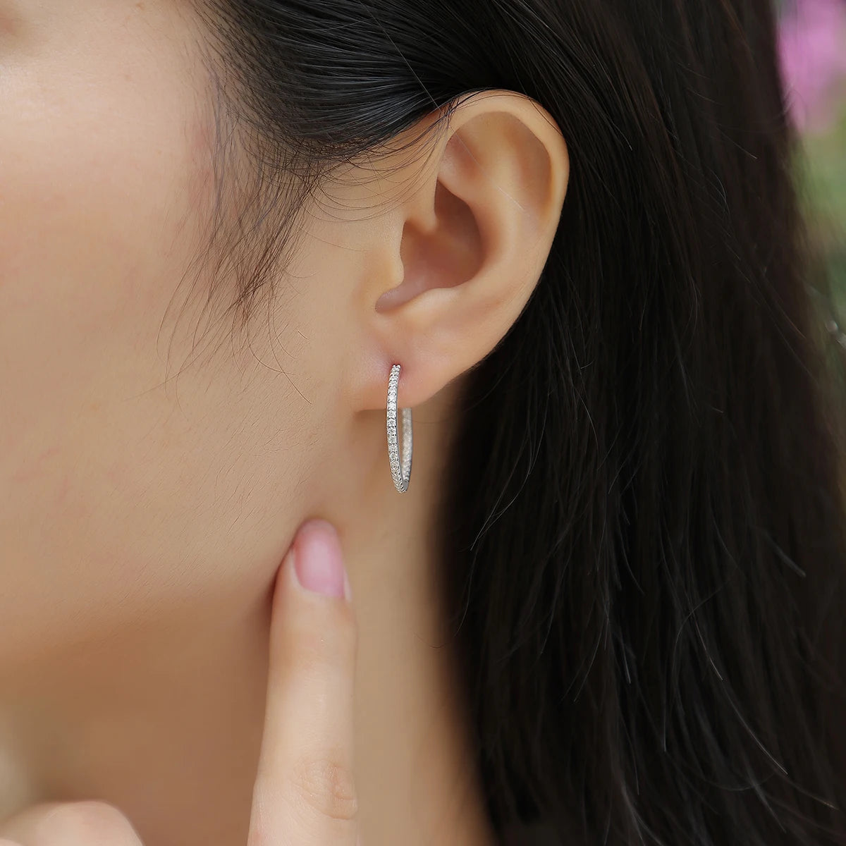 1pair Moissanite Earrings Hoop Style 925 Sterling Silver 18K Gold Plated Elegant Jewelry for Women Comes with GRA Certificate