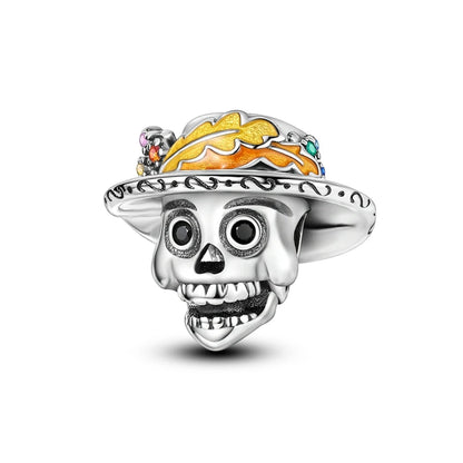 2025 New Halloween Charm Emit Light Bead 925 Sterling Silver Pumpkin Witch Skull Charm Fit Bracelet Pendant Women Jewelry Making