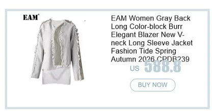 EAM Women Black Knit Spliced Big Size Irregular Blazer New Lapel Long Sleeve Jacket Fashion Tide Spring Autumn 2026 30A2521