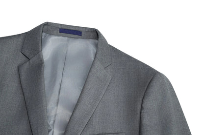 3pcs Men's Classic Solid Color Suit Set Long Sleeve Blazer with Button Details Non-Stretch Fabric Regular Fit for All Seasons