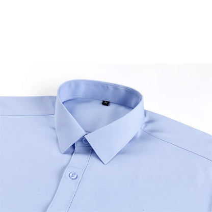 Men s Classic Button-Down Shirt with Long Sleeves Solid Color Casual Business Top for Spring Streetwear and Beach Vacation