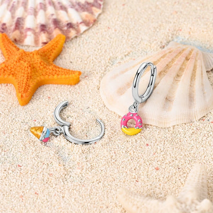 925 Sterling Silver Colorful Crystal Clover Hoop Earrings Stud Ear Wires For Women Wedding Engagement Girlfriend Birthday Gift