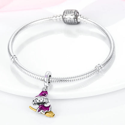2025 New Halloween Charm Emit Light Bead 925 Sterling Silver Pumpkin Witch Skull Charm Fit Bracelet Pendant Women Jewelry Making