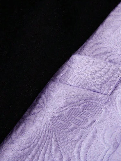 Men's three-piece floral jacquard slim-fitting suit set, including paisley pattern suit jacket, vest, and pants, suitable for ba