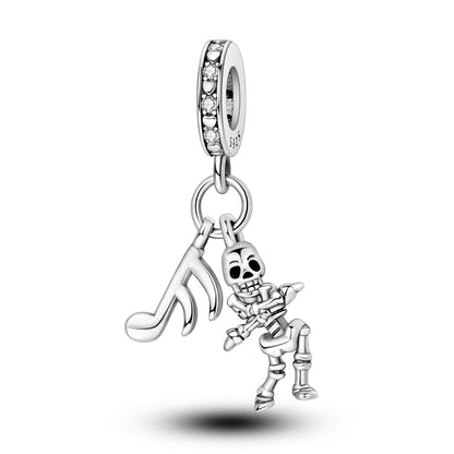 2025 New Halloween Charm Emit Light Bead 925 Sterling Silver Pumpkin Witch Skull Charm Fit Bracelet Pendant Women Jewelry Making