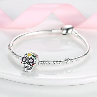 2025 New Halloween Charm Emit Light Bead 925 Sterling Silver Pumpkin Witch Skull Charm Fit Bracelet Pendant Women Jewelry Making