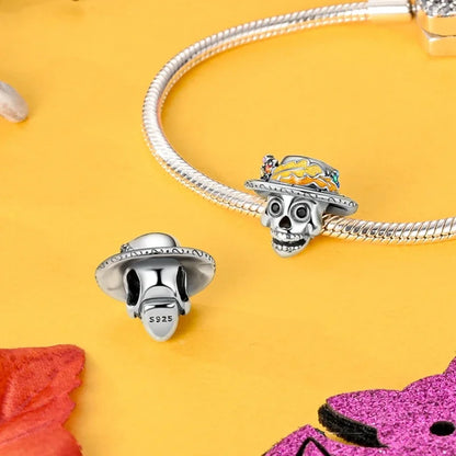 2025 New Halloween Charm Emit Light Bead 925 Sterling Silver Pumpkin Witch Skull Charm Fit Bracelet Pendant Women Jewelry Making