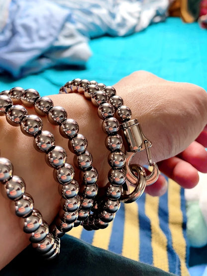 1M Chinese Style Steel Whip Bracelet Necklace Chain Prayer Beads Self Defense Waist Faith Buddha Men's EDC Gadgets Punk Jewelry