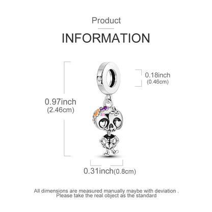 2025 New Halloween Charm Emit Light Bead 925 Sterling Silver Pumpkin Witch Skull Charm Fit Bracelet Pendant Women Jewelry Making