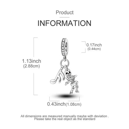 2025 New Halloween Charm Emit Light Bead 925 Sterling Silver Pumpkin Witch Skull Charm Fit Bracelet Pendant Women Jewelry Making