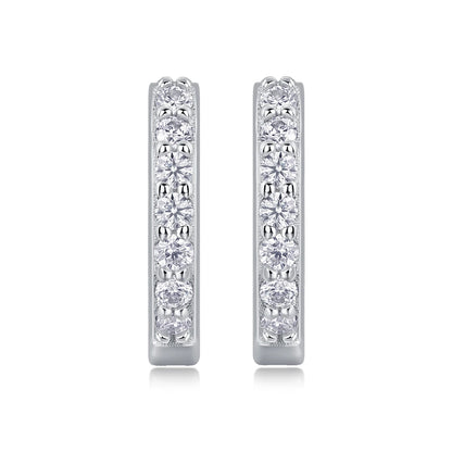 1pair Moissanite Earrings Hoop Style 925 Sterling Silver 18K Gold Plated Classic Jewelry for Women Comes with GRA Certificate