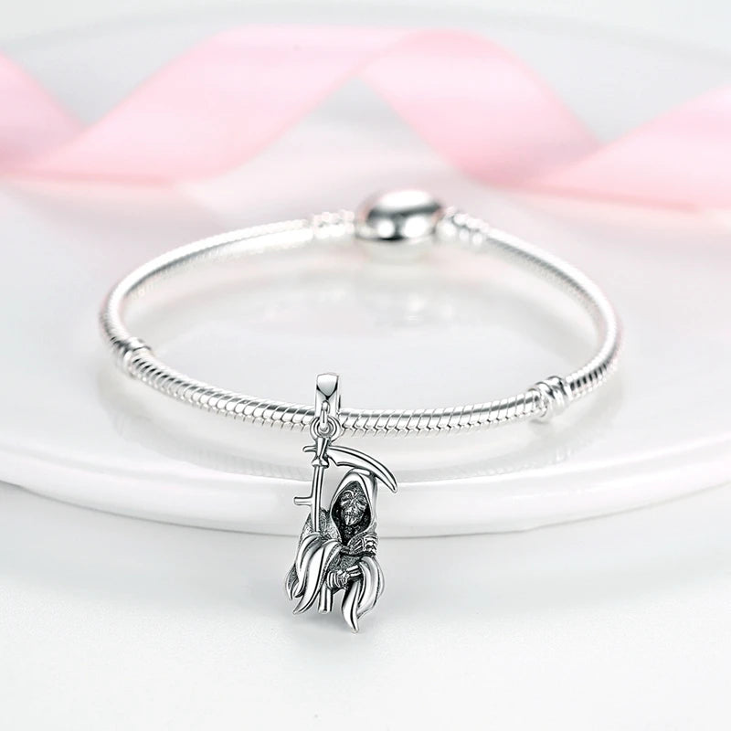 2025 New Halloween Charm Emit Light Bead 925 Sterling Silver Pumpkin Witch Skull Charm Fit Bracelet Pendant Women Jewelry Making