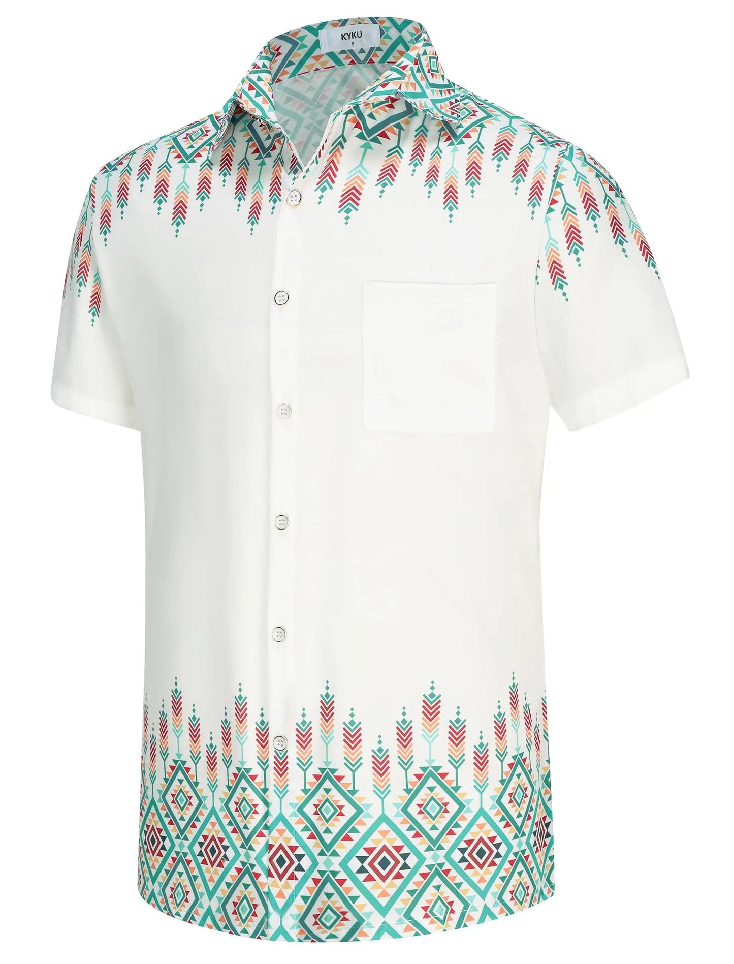 KYKU Mexico Shirt for Men Funny Beach Shirts Hawaiian Button Down Short Sleeve