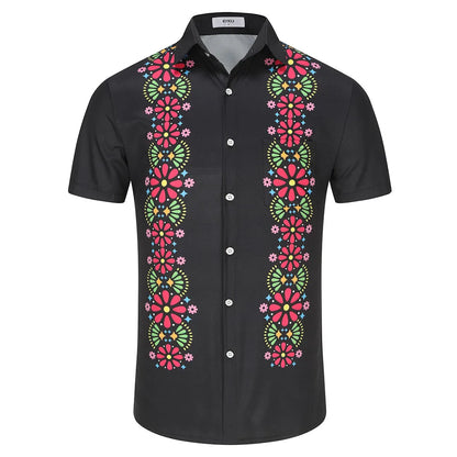 KYKU Mexico Shirt for Men Funny Beach Shirts Hawaiian Button Down Short Sleeve