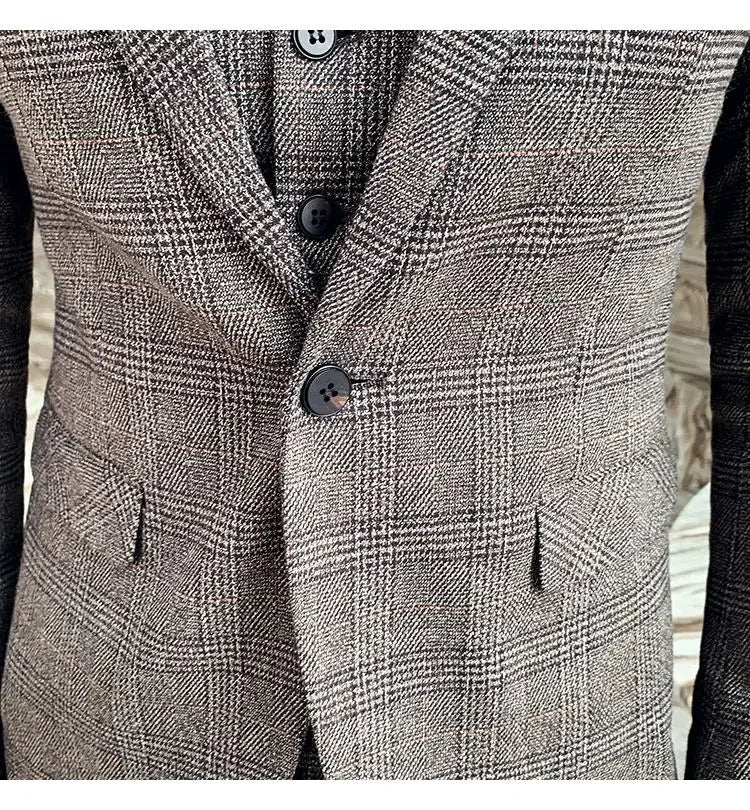 2025 Suit (Blazer+ Pants) Men's Fashion Hosts British Style Work Business Wedding Casual Art Style Elegant Gentleman Suit M-5XL