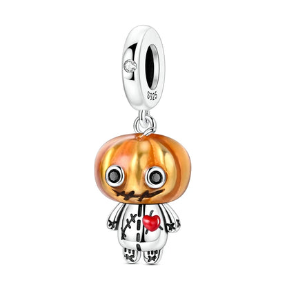 2025 New Halloween Charm Emit Light Bead 925 Sterling Silver Pumpkin Witch Skull Charm Fit Bracelet Pendant Women Jewelry Making