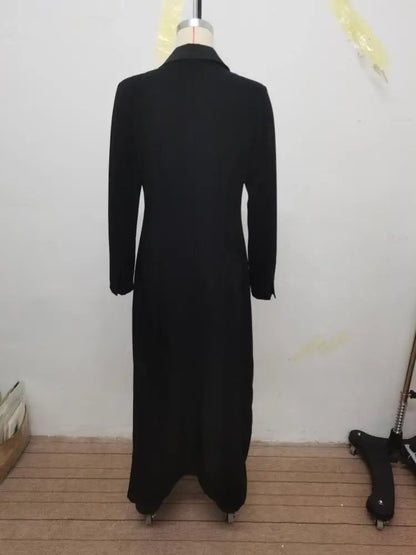 Yeezzi Women Fashion Work OL Blazer Long Sleeves Split-Joint Split-Side Notched Collar Spring Autumn Office Outerwears 2024 New