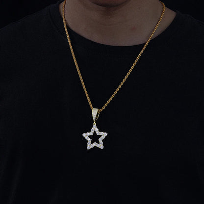 925 Sterling Silver Fashion Personality Hollow Star Pendant Necklaces D Color VVS Moissanite Bling Hip Hop Iced Out Jewelry Gift