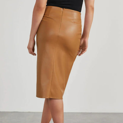 Beach Cover up Skirt Slit Mid Length Sexy Hottie Hip Hugging Leather Skirt For Women In Autumn And Leopard Print Mini Skirt