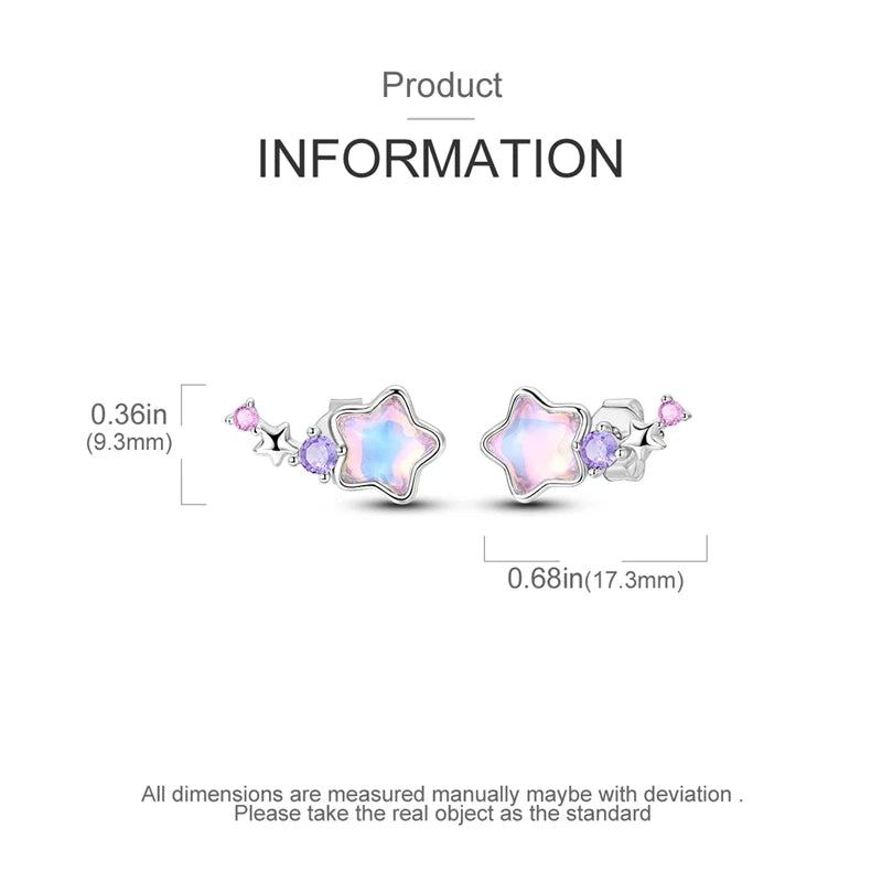 925 Sterling Silver Colorful Crystal Clover Hoop Earrings Stud Ear Wires For Women Wedding Engagement Girlfriend Birthday Gift