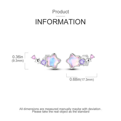 925 Sterling Silver Colorful Crystal Clover Hoop Earrings Stud Ear Wires For Women Wedding Engagement Girlfriend Birthday Gift