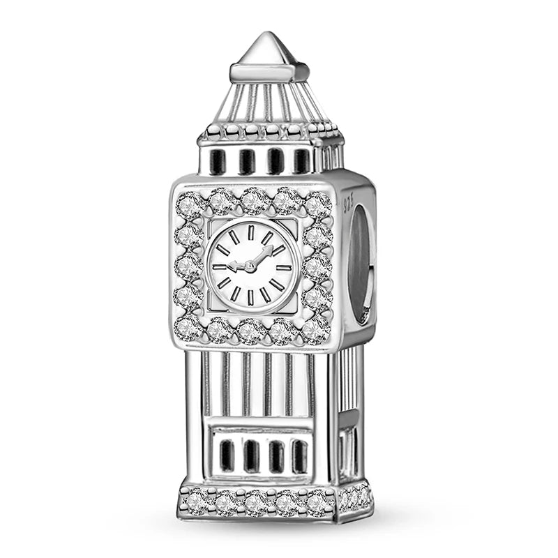 925 Sterling Silver Pink Luggage Rainbow Life Travel Charms Bead Diy Bracelet Bangle Making Gift Of High Quality Fine Jewelry