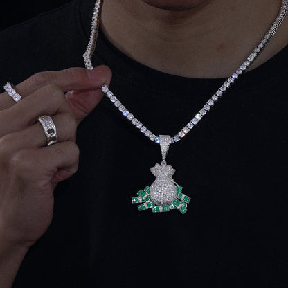 925 Sterling Silver Fashion Personality Hollow Star Pendant Necklaces D Color VVS Moissanite Bling Hip Hop Iced Out Jewelry Gift