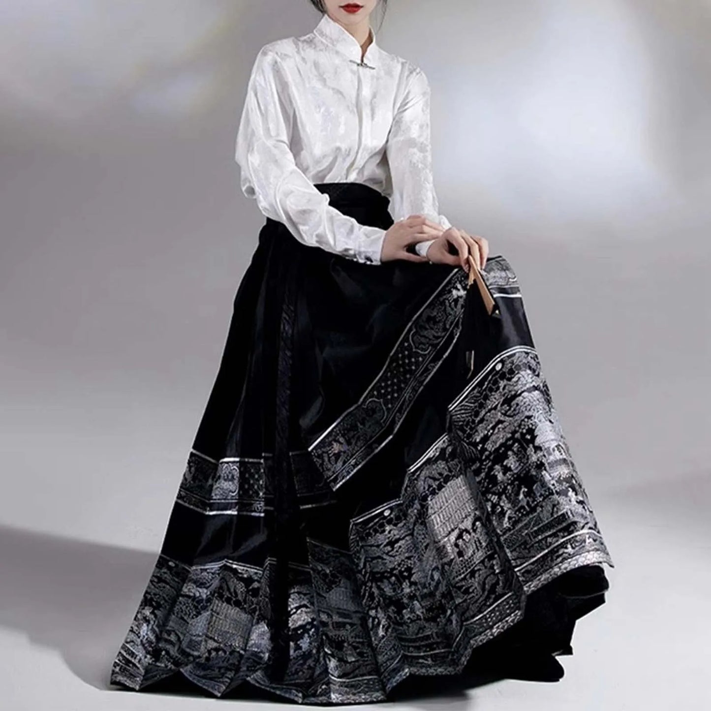 Long Skirts Vintage Y2K Skirt Horse Face Skirt Fashion Clothes Casual Ethnic Style Streetwear Elegant Chinese Hanfu Costume