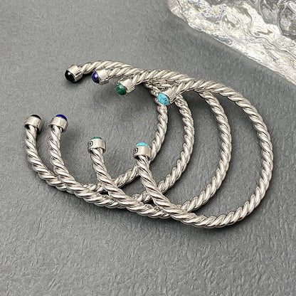 High Quality Round Toe Colored Gemstone Bracelet Luxury Unisex Colored Stone Bracelet Wholesale Jewelry