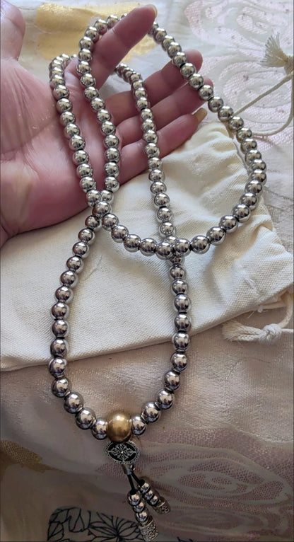 Titanium Steel Bracelet Necklace Chain Prayer Beads Self Defense Waist Faith Buddha Cross Pendant Mens Gadgets For Jewelry Gifts