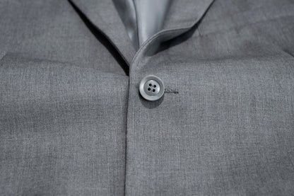 3pcs Men's Classic Solid Color Suit Set Long Sleeve Blazer with Button Details Non-Stretch Fabric Regular Fit for All Seasons