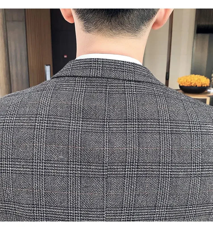 2025 Suit (Blazer+ Pants) Men's Fashion Hosts British Style Work Business Wedding Casual Art Style Elegant Gentleman Suit M-5XL