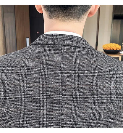 2025 Suit (Blazer+ Pants) Men's Fashion Hosts British Style Work Business Wedding Casual Art Style Elegant Gentleman Suit M-5XL