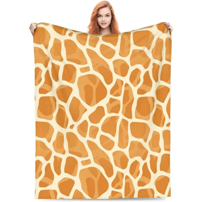 Giraffe Skin Pattern Throw Blanket Gifts for Adults Kids Flannel Blankets Soft Comfy Lightweight for Home Decor Couch Bed Sofa