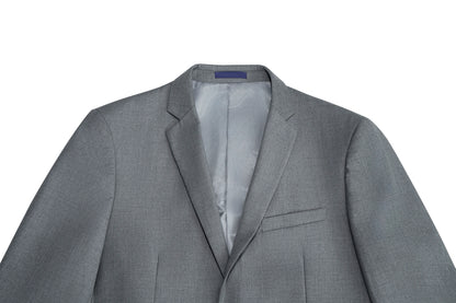 3pcs Men's Classic Solid Color Suit Set Long Sleeve Blazer with Button Details Non-Stretch Fabric Regular Fit for All Seasons