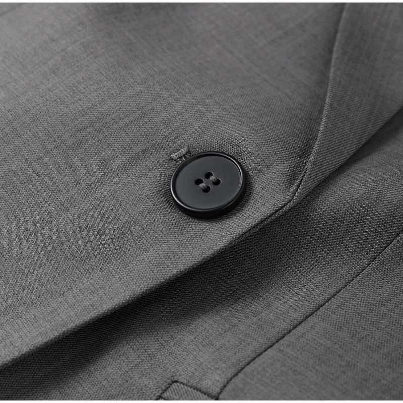 Elegant Black Slim Fit Blazer Jacket Women Retro Lapel Single Breasted Suit Jackets Female 2025 Chic Versatile Street Office