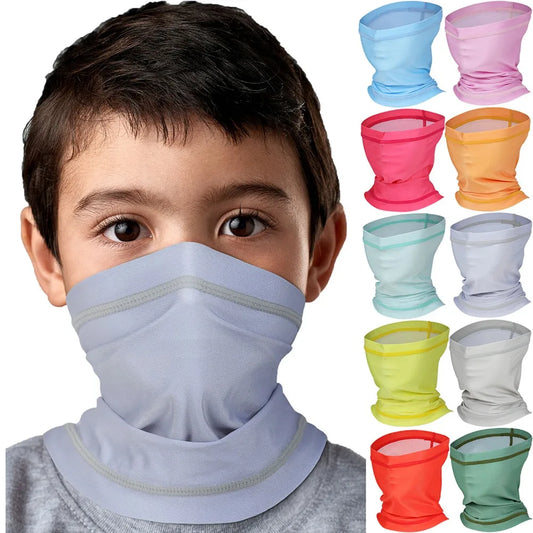 Kids UV Protection Half Face Mask Neck Gaiter Windproof Tube Scarf Cycling Outdoor Sports Bandana Balaclava for Boys Girls
