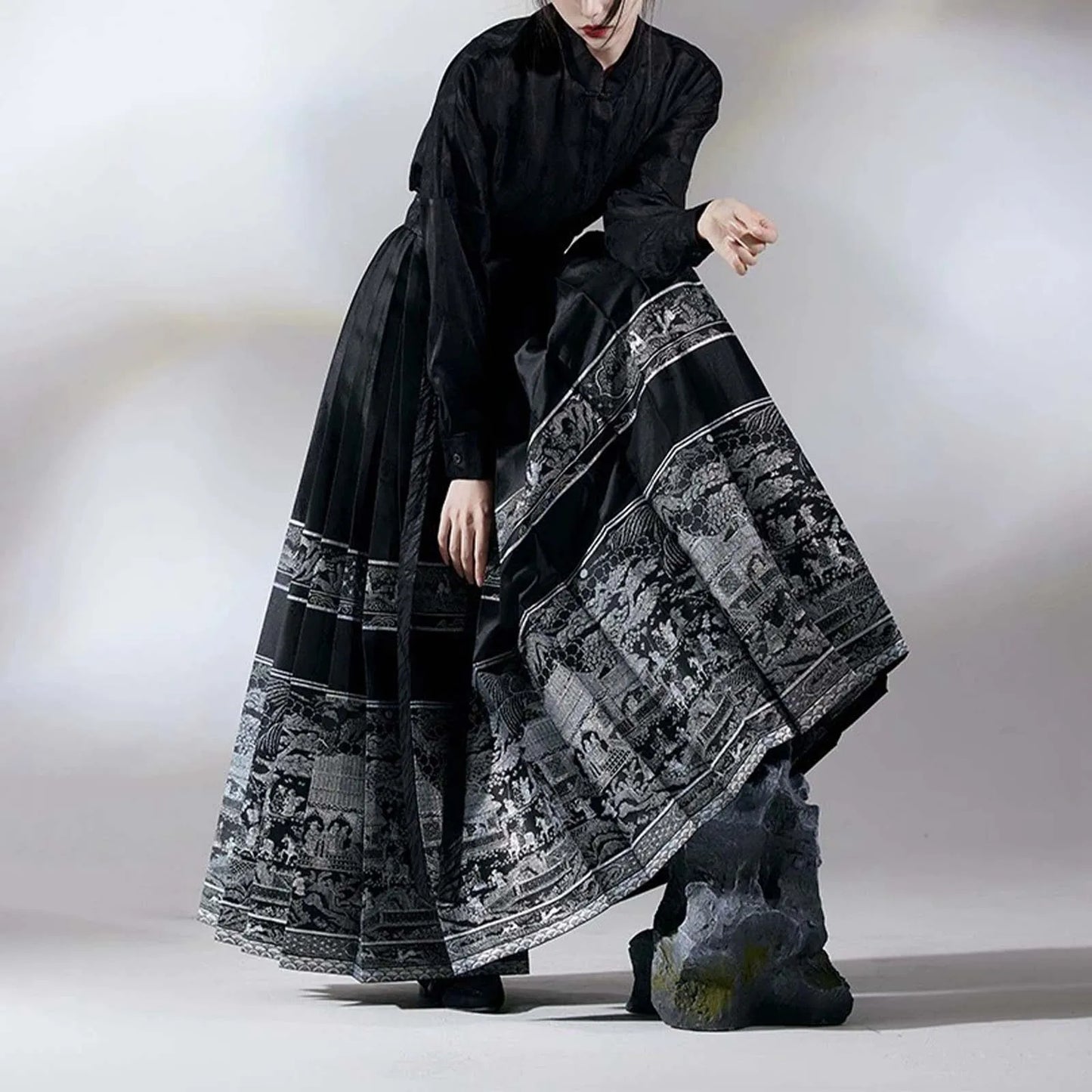 Long Skirts Vintage Y2K Skirt Horse Face Skirt Fashion Clothes Casual Ethnic Style Streetwear Elegant Chinese Hanfu Costume