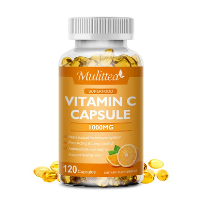 Mulittea Vitamin C 1000mg Rich In Antioxidant Helps Skin & nail and Hair Health Beauty Health Helper
