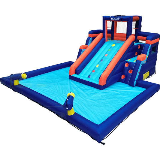 Hapcap Inflatable Water Slide Pool Bounce House for Kids,Large Slide and Splash Pool, Backyard Summer Outdoors