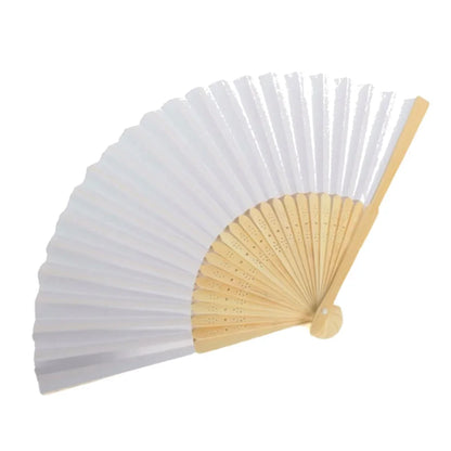1/20/30Pcs White Foldable Paper Fan Portable Chinese Bamboo Fan Wedding Gifts for Guest Birthday Party Decoration Kids Painting