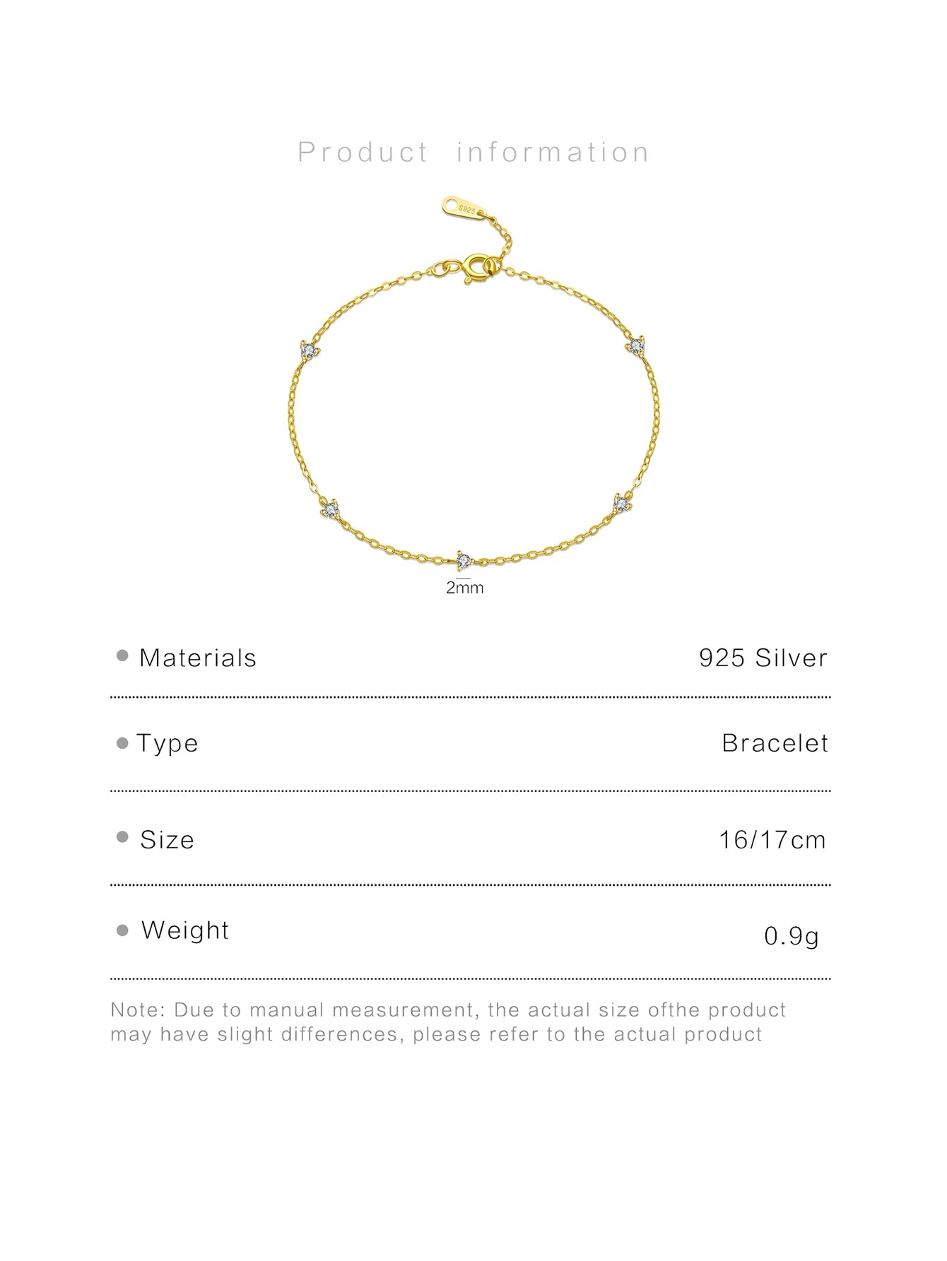 DPLAOPA 925 Sterling Silver Gold  Zircon CZ Charm Yard Bracelet Women Luxury Fine Jewelry 2022 Wedding Jewels Thin Jewels