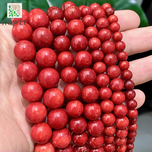 Smooth Natural Stone Red Jasper Chalcedony For Jewelry Making Round Beads Loose Spacer Beads 6/8/10/12mm DIY Bracelet 15"Strand