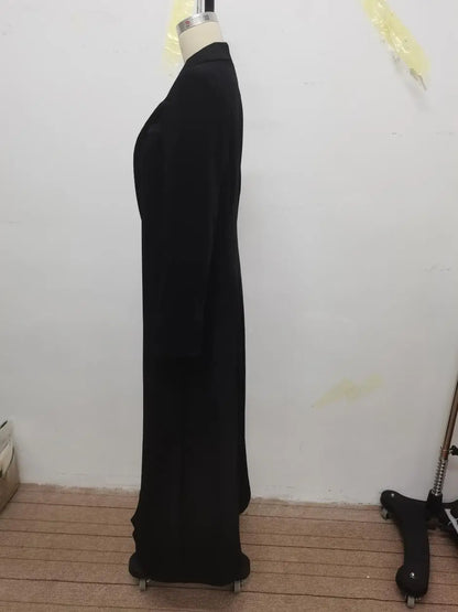 Yeezzi Women Fashion Work OL Blazer Long Sleeves Split-Joint Split-Side Notched Collar Spring Autumn Office Outerwears 2024 New