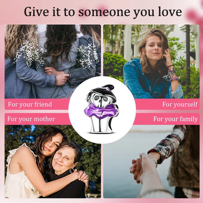 2025 New Halloween Charm Emit Light Bead 925 Sterling Silver Pumpkin Witch Skull Charm Fit Bracelet Pendant Women Jewelry Making