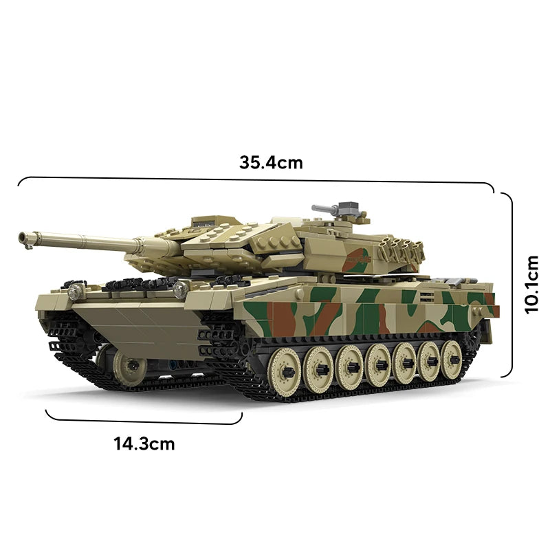 Mould King 20020 Technical Tank Toys The APP&RC Leopard 2 Tank Building Block Assembly Tank Brick Set Kids Christmas Gift