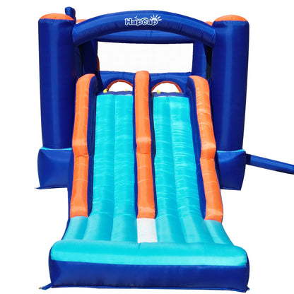 Inflatable Bounce House Obstacle Course for Kids - 2 Racing Slides, Spacious Jumping Area, Tunnels & Climbing Walls with Blower