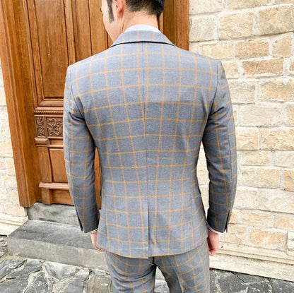 2025 Suit (Blazer+ Pants) Men's Fashion Hosts British Style Work Business Wedding Casual Art Style Elegant Gentleman Suit M-5XL